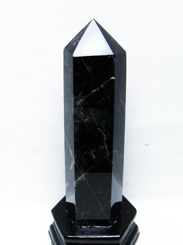 パワーストーン 天然石 モリオン 純天然 黒水晶 六角柱[T43-8190]