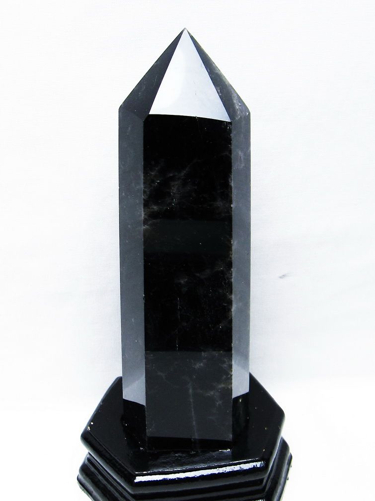 モリオン 純天然 黒水晶 六角柱[T43-8196] 1枚目