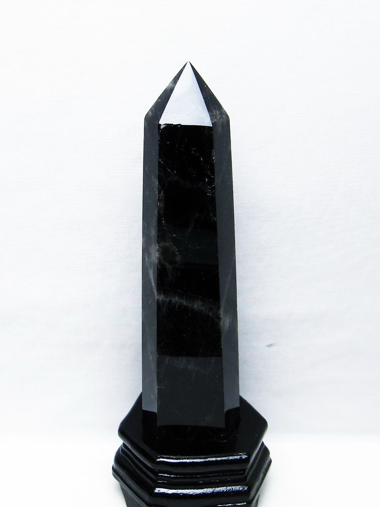 モリオン 純天然 黒水晶 六角柱[T43-8199] 1枚目