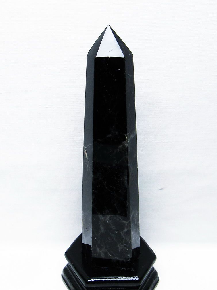 モリオン 純天然 黒水晶 六角柱[T43-8207] 1枚目