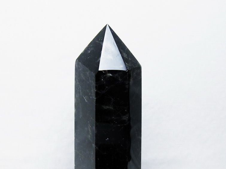 1.1Kgパワーストーン 天然石 モリオン 純天然 黒水晶 六角柱[T43-8201]