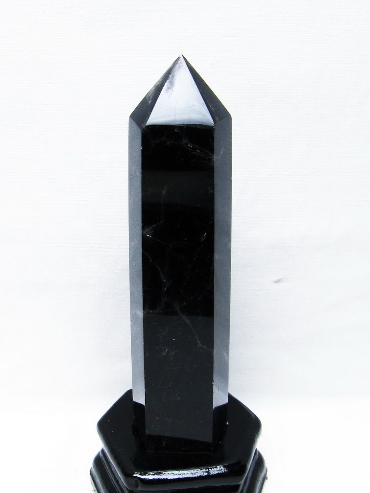 モリオン 純天然 黒水晶 六角柱[T43-8214] 1枚目