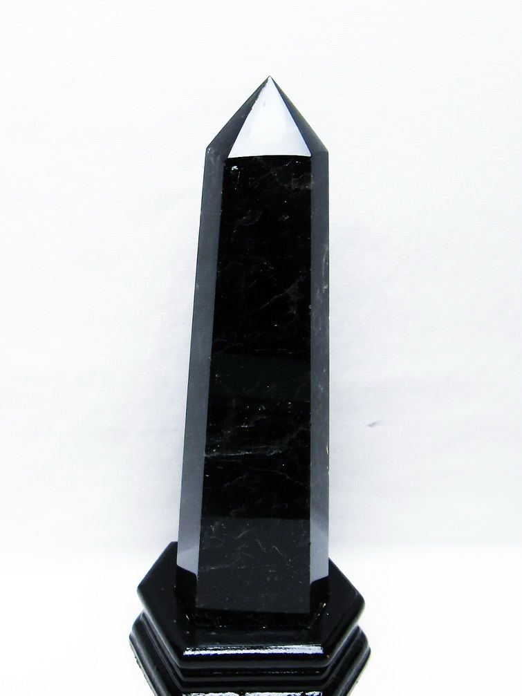 パワーストーン 天然石 モリオン 純天然 黒水晶 六角柱[T43-8222]