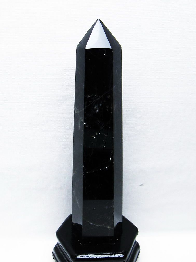 モリオン 純天然 黒水晶 六角柱[T43-8224] 1枚目