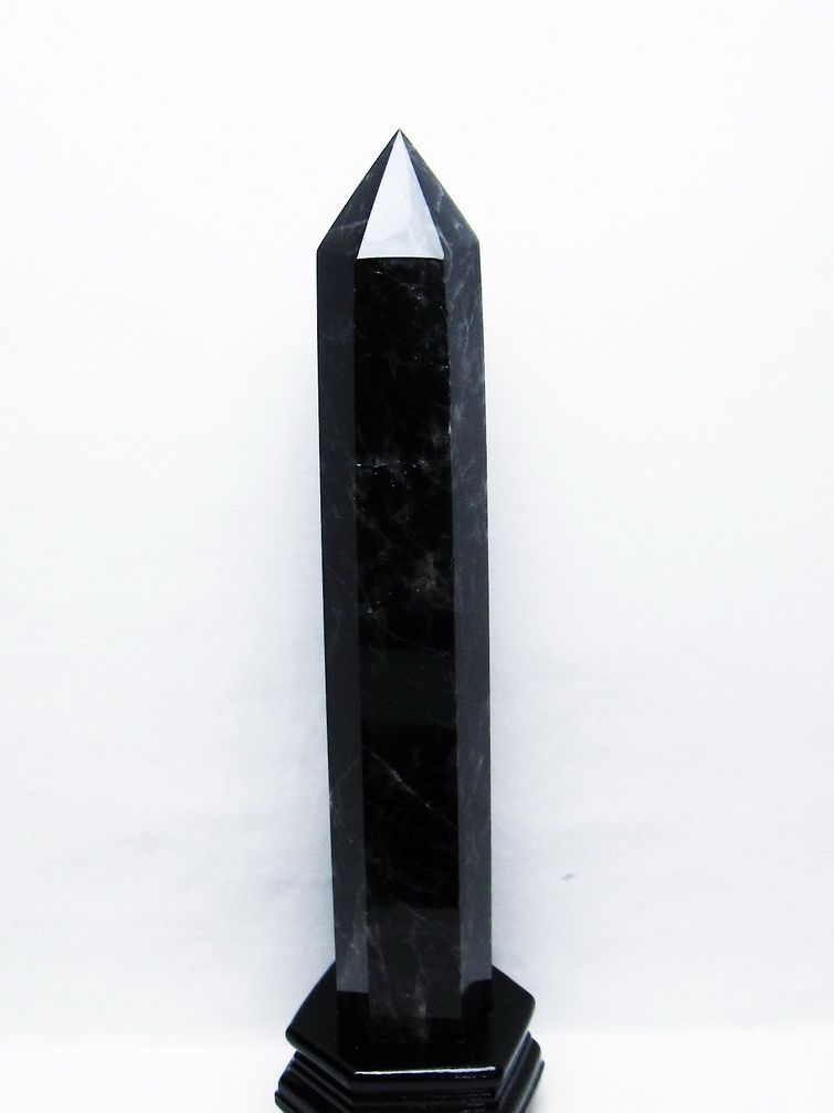 1.8Kgパワーストーン 天然石 モリオン 純天然 黒水晶 六角柱[T43