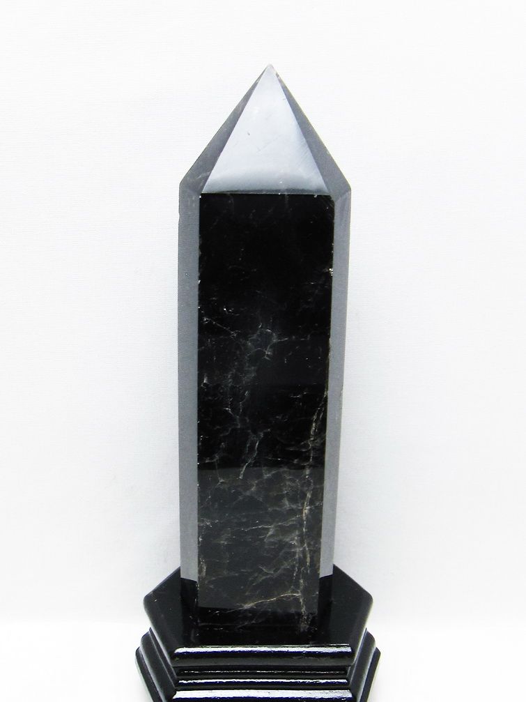 1.3Kgモリオン 純天然 黒水晶 六角柱 [t43-8650] 1枚目