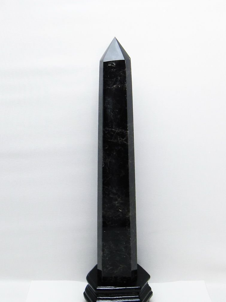 1.7Kgモリオン 純天然 黒水晶 六角柱 [t43-8693] 1枚目