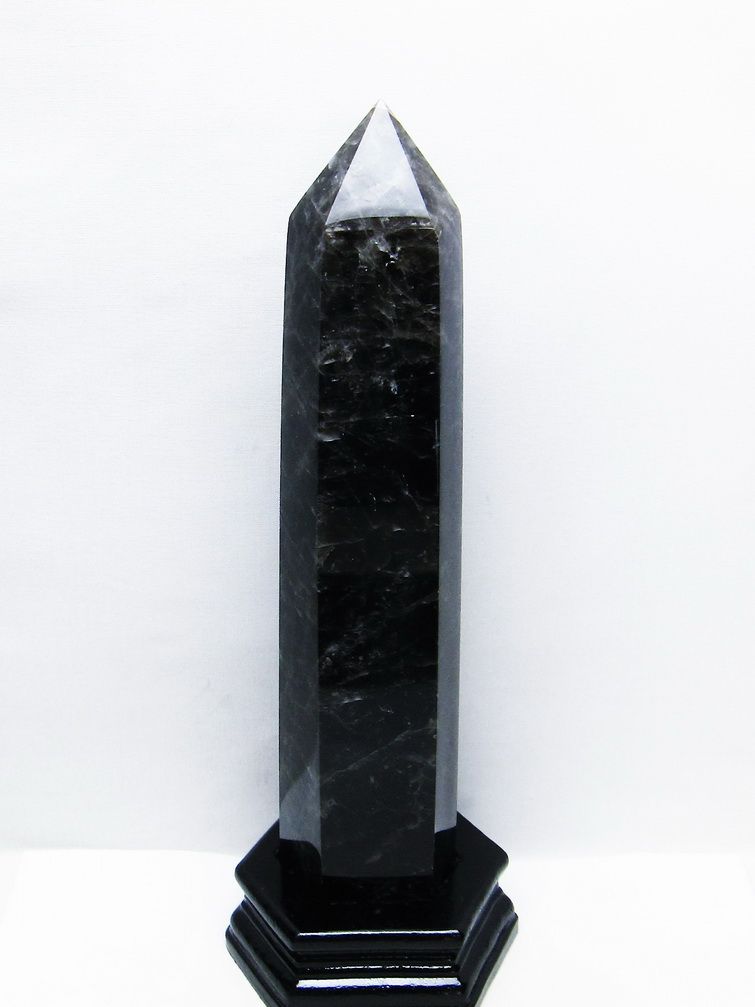 1.6Kgモリオン 純天然 黒水晶 六角柱 [t43-8749] 1枚目
