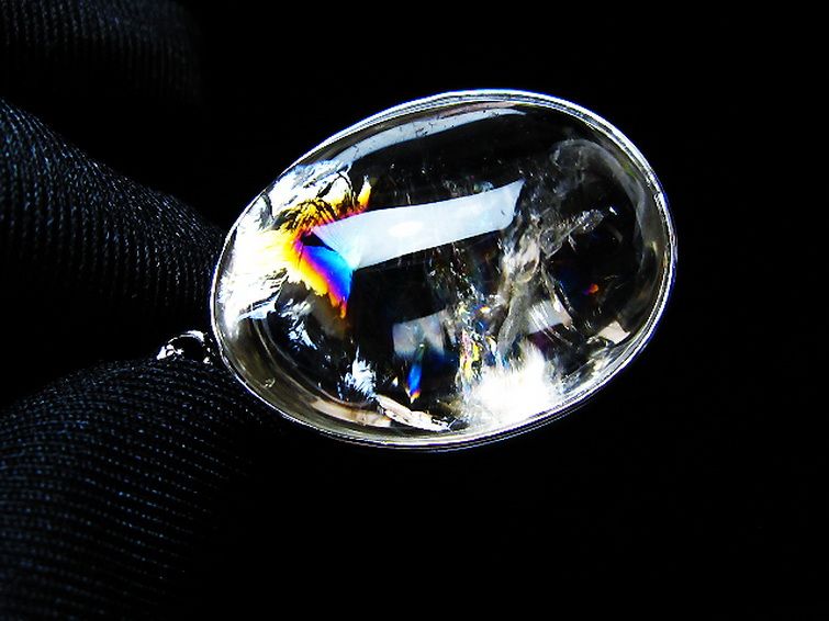 アイリスクォーツ 虹入り レインボー水晶 ペンダント [t436-3171] 1枚目