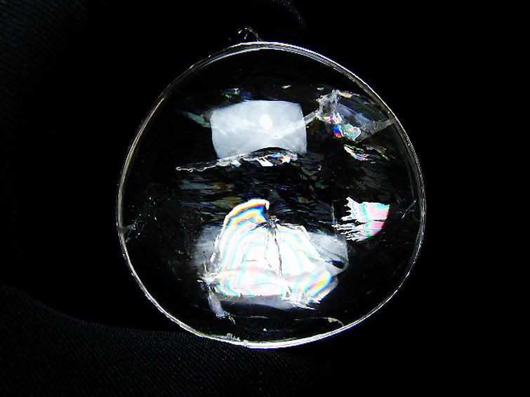 アイリスクォーツ 虹入り レインボー水晶 ペンダント [t436-3185] 1枚目