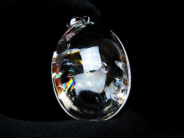 アイリスクォーツ 虹入り レインボー水晶 ペンダント [t436-3187] 2枚目