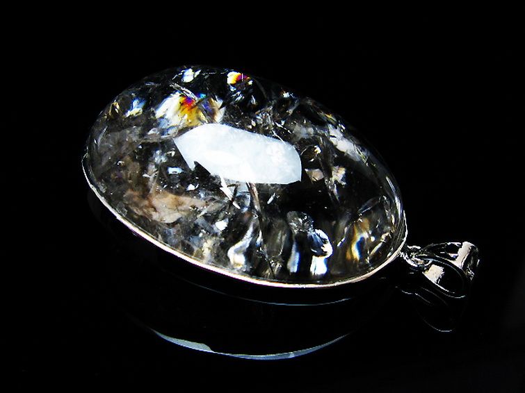 アイリスクォーツ 虹入り レインボー水晶 ペンダント [t436-3189] 3枚目