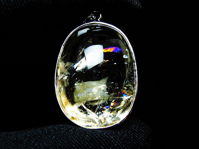 アイリスクォーツ 虹入り シトリン水晶　ペンダント [t436-3192] 2枚目