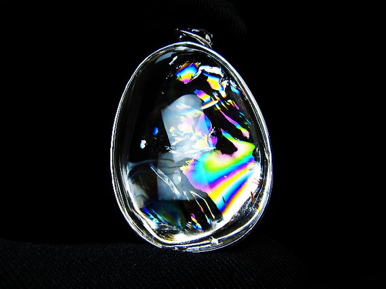 アイリスクォーツ 虹入り レインボー水晶 ペンダント [t436-3195] 1枚目