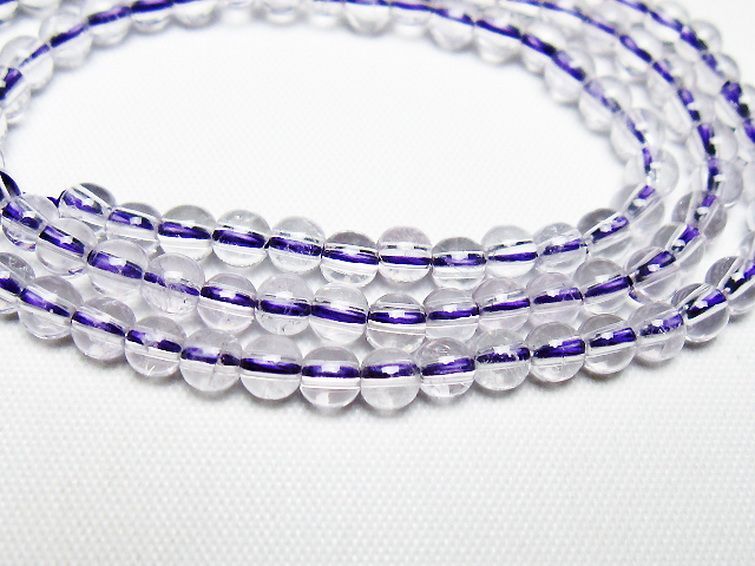 アメジスト一連 4mm ビーズ [t438-5491] 2枚目