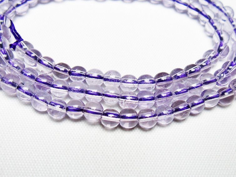 アメジスト一連 4mm ビーズ [t438-5494] 2枚目