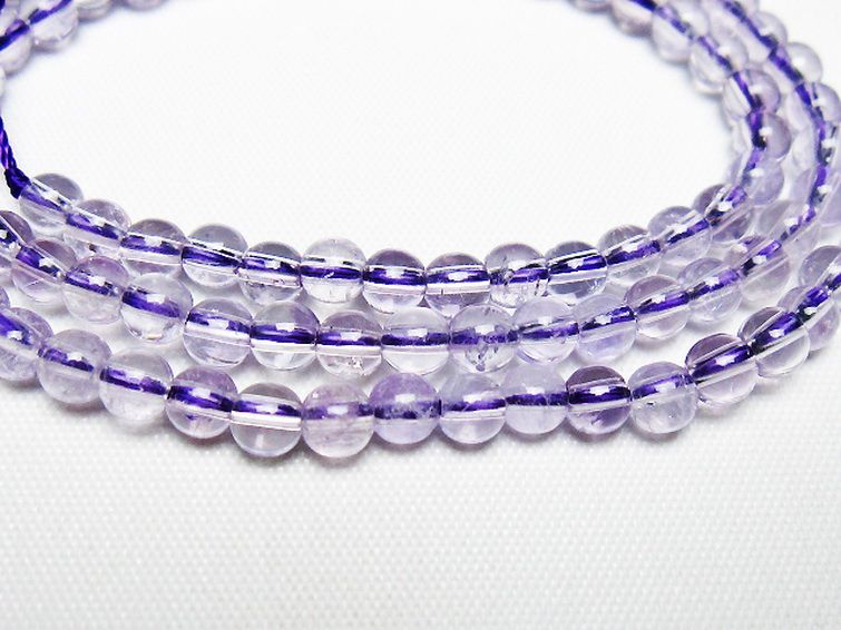 アメジスト一連 4mm ビーズ [t438-5516] 2枚目