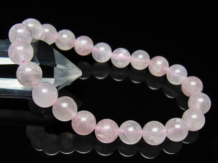ローズクォーツブレスレット 9mm [t446-2913] 1枚目