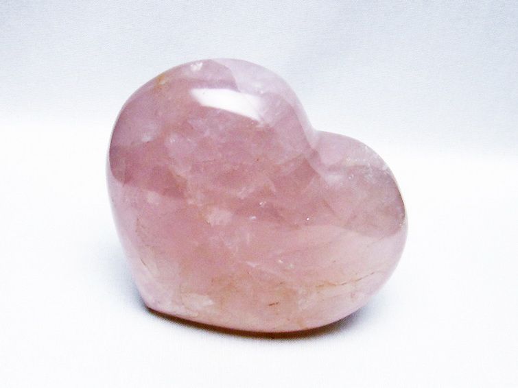 ローズクォーツハート置物[T457-3933] 1枚目