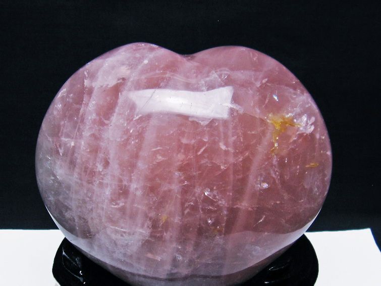 1.4Kgローズクォーツ ハート 置物[T457-4031] 2枚目