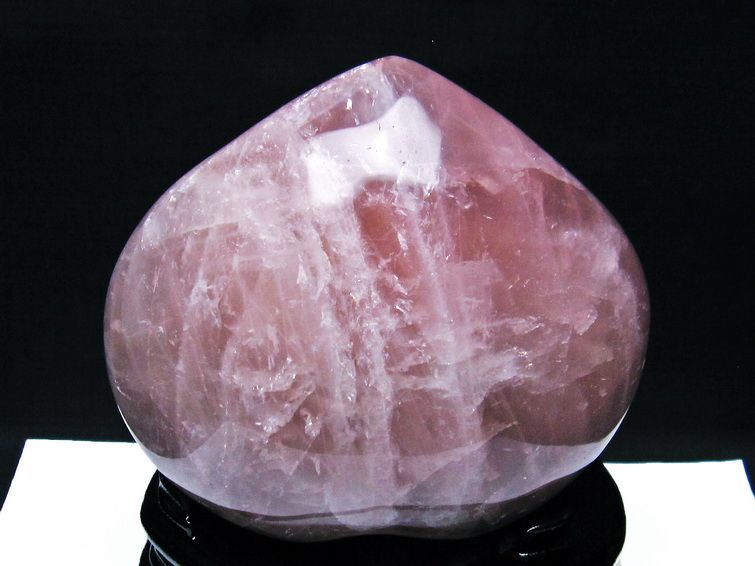 1.4Kgローズクォーツ ハート 置物[T457-4031] 3枚目