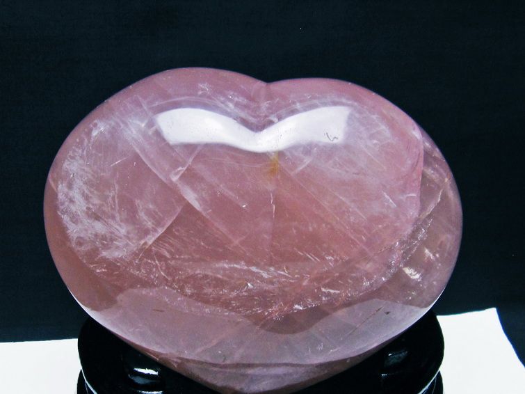1.3Kgローズクォーツ ハート 置物[T457-4038] 2枚目