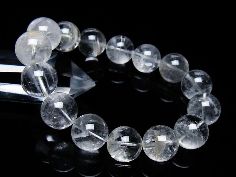 ラビットヘア ファントム 水晶 ブレスレット 14mm [T458-1458] 1枚目