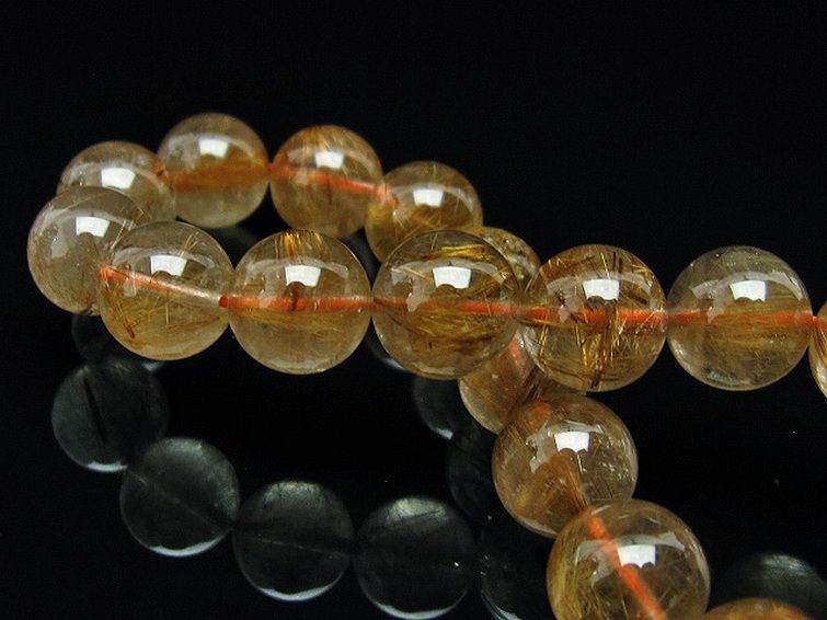 ゴールドタイチンルチルブレスレット 10mm [T473-4306] 2枚目