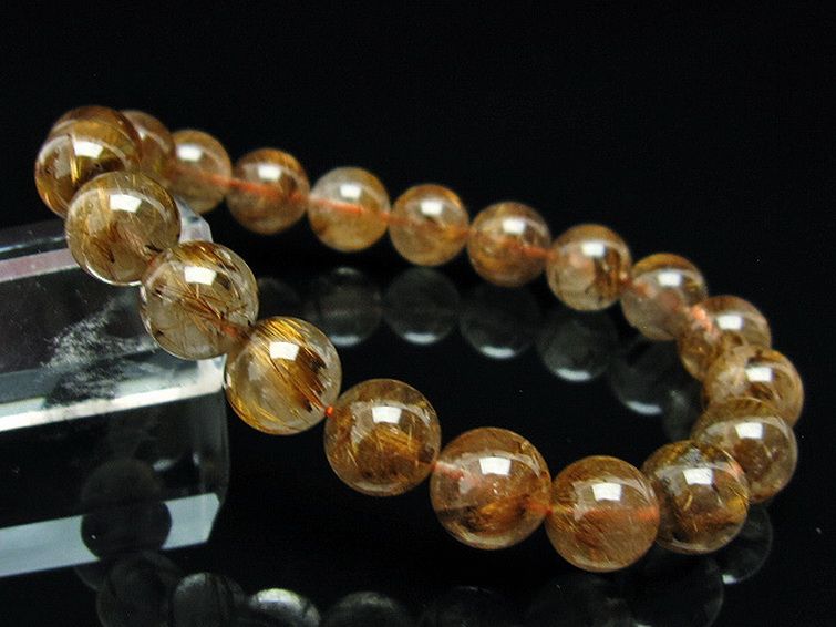 ゴールドタイチンルチルブレスレット 9mm [T473-4311] 1枚目