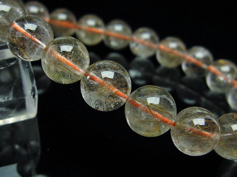 ゴールドタイチンルチルブレスレット 9mm [T473-4380] 3枚目