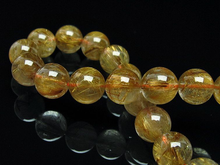 ゴールドタイチンルチルブレスレット 9mm [T473-4441] 2枚目