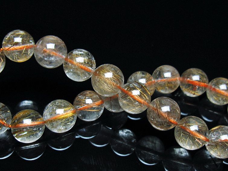 ゴールドタイチンルチルブレスレット 9mm [T473-4866] 2枚目