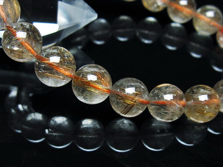 ゴールドタイチンルチルブレスレット 9mm [T473-4873] 3枚目