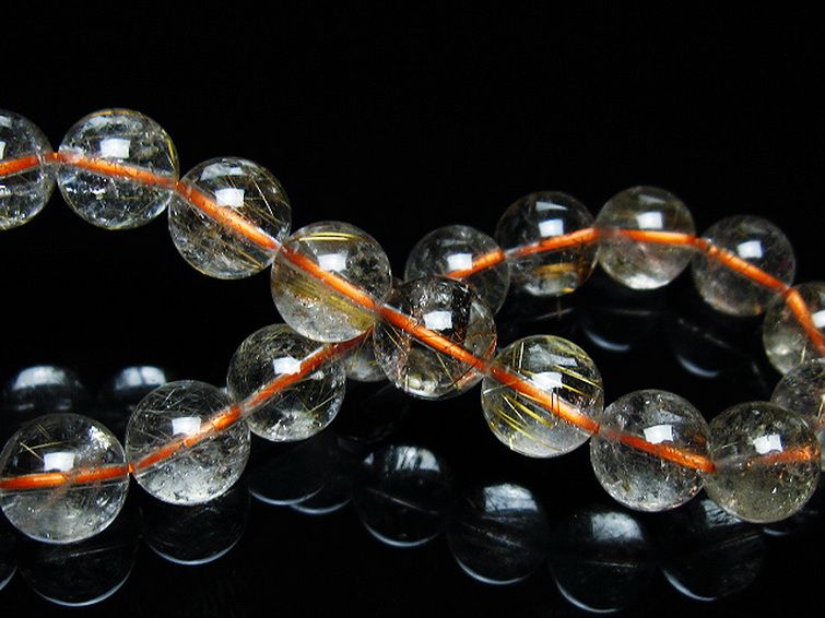 ゴールドタイチンルチルブレスレット 9mm [T473-4875] 2枚目