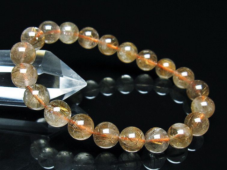 ゴールドタイチンルチルブレスレット 9mm [T473-4965] 1枚目