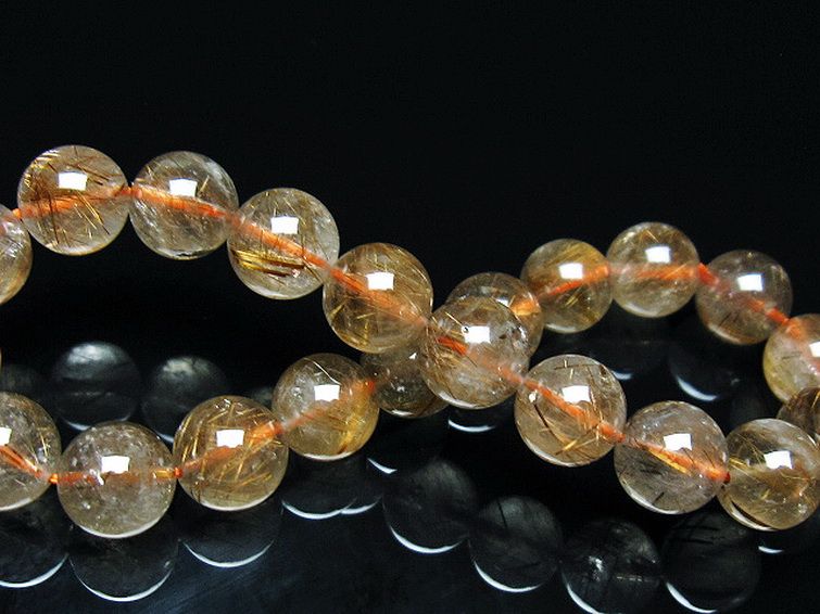 ゴールドタイチンルチルブレスレット 9mm [T473-4965] 2枚目