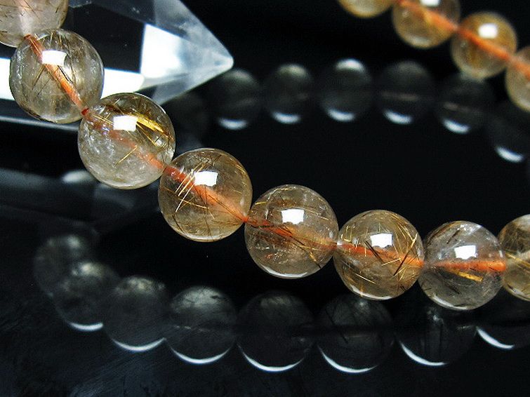 ゴールドタイチンルチルブレスレット 9mm [T473-4965] 3枚目