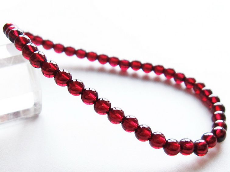 キャンディピンクガーネットブレスレット 4mm [t483-7860] 1枚目