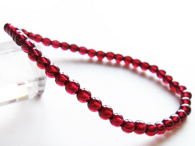 キャンディピンクガーネットブレスレット 4mm [t483-7877] 1枚目