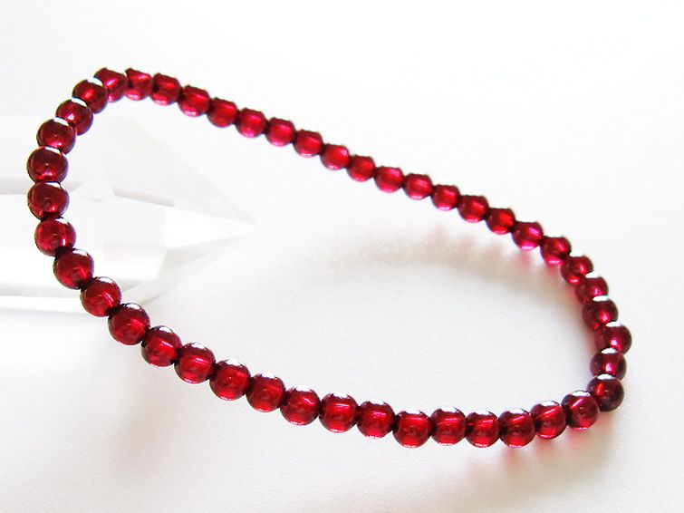 キャンディピンクガーネットブレスレット 4mm [t483-7885] 1枚目