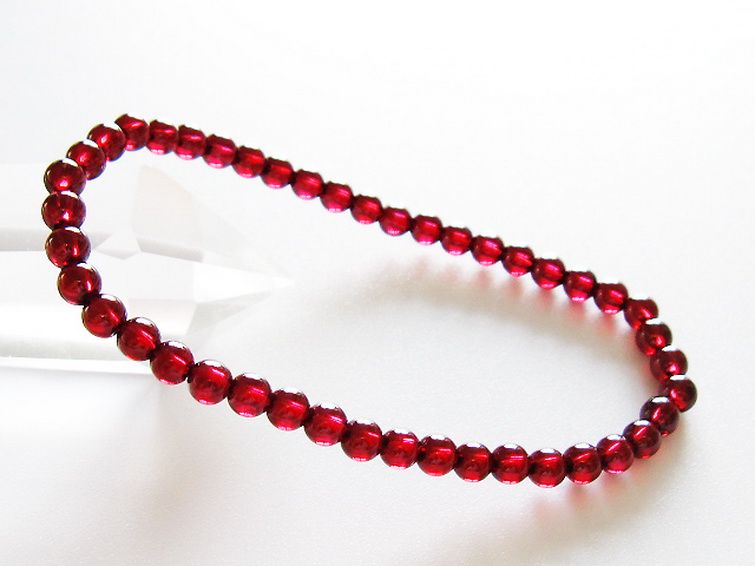 キャンディピンクガーネットブレスレット 4mm [t483-7897] 1枚目