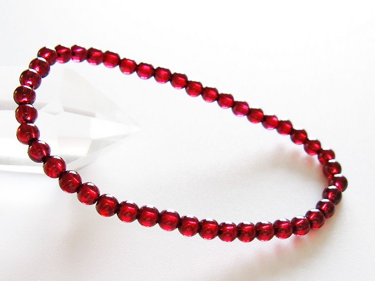 キャンディピンクガーネットブレスレット 4mm [t483-7907] 1枚目
