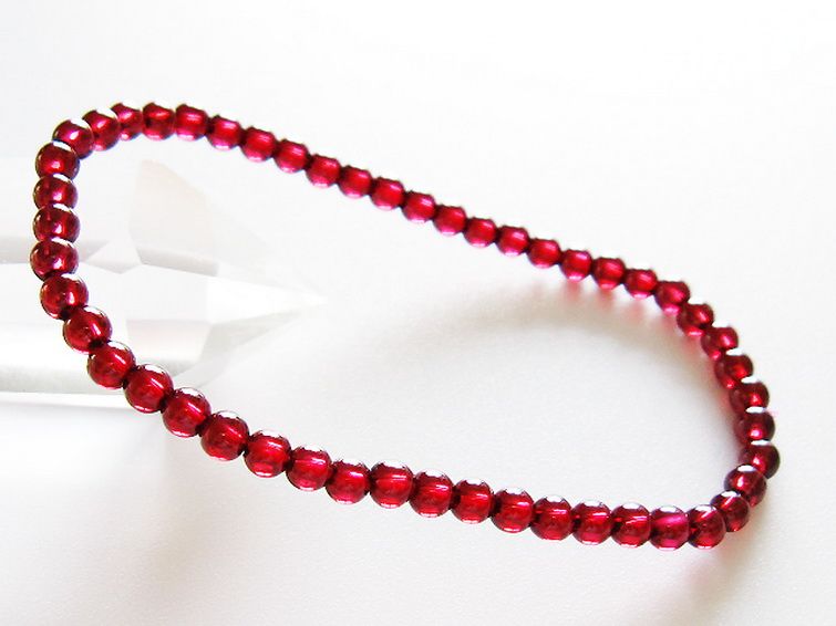 キャンディピンクガーネットブレスレット 4mm [t483-7921] 1枚目