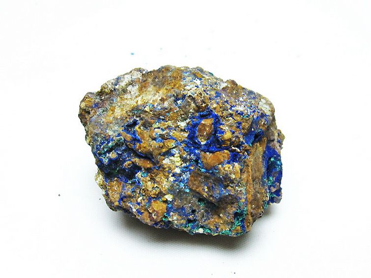 アズライト 藍銅鉱 ブルーマラカイト 原石[T485-3212] 1枚目