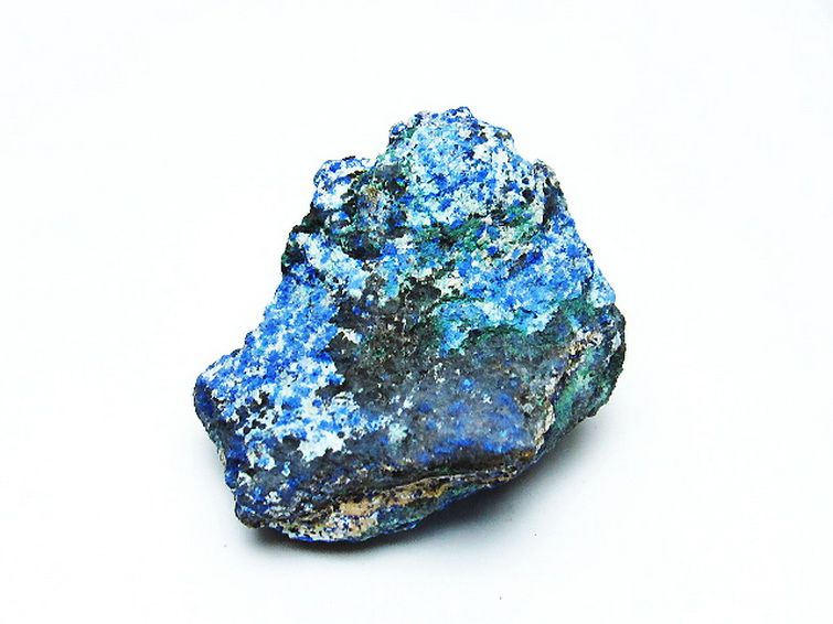 アズライト 藍銅鉱 ブルーマラカイト 原石[T485-3331] 1枚目