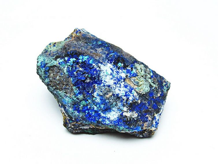 アズライト 藍銅鉱 ブルーマラカイト 原石[T485-3331] 2枚目