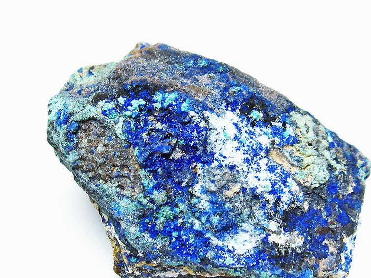 アズライト 藍銅鉱 ブルーマラカイト 原石[T485-3331] 3枚目
