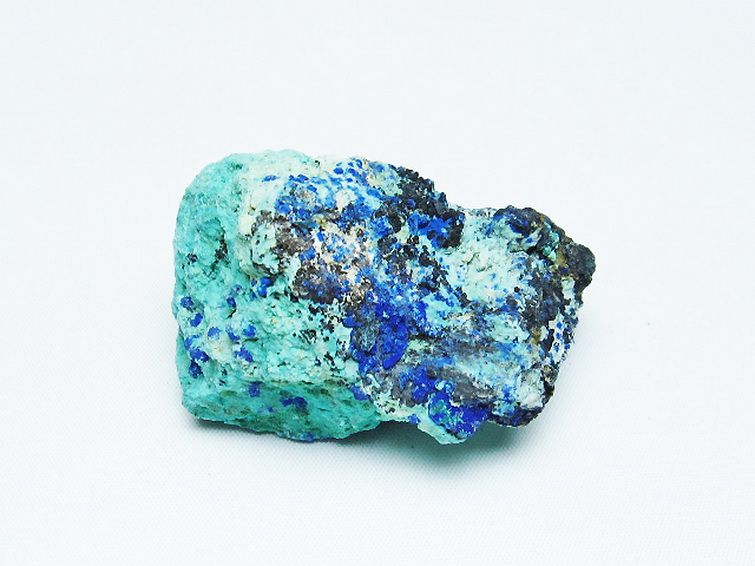 アズライト 藍銅鉱 ブルーマラカイト 原石[T485-3386] 1枚目