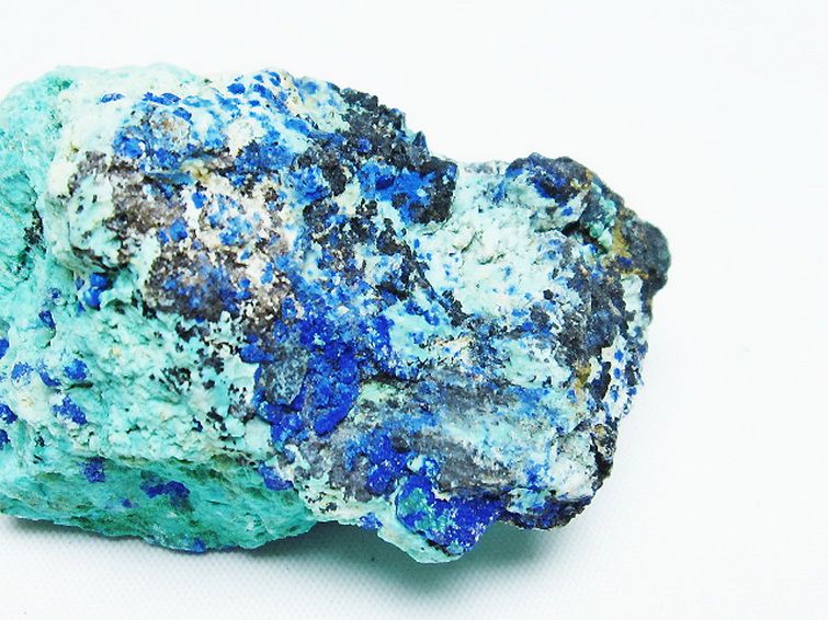 アズライト 藍銅鉱 ブルーマラカイト 原石[T485-3386] 2枚目