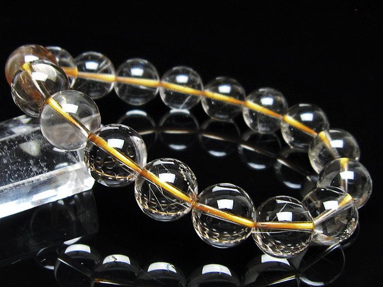 金針ルチル水晶ブレスレット 12mm [t5-21924] 1枚目
